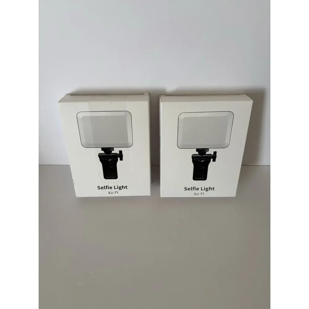 2 Selfie Lights For Phone Dimmable 3 Light Modes/Rechargeable Battery BRAND NEW